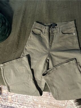 Banana Republic Olive Green Wide-Leg High-Rise Jeans